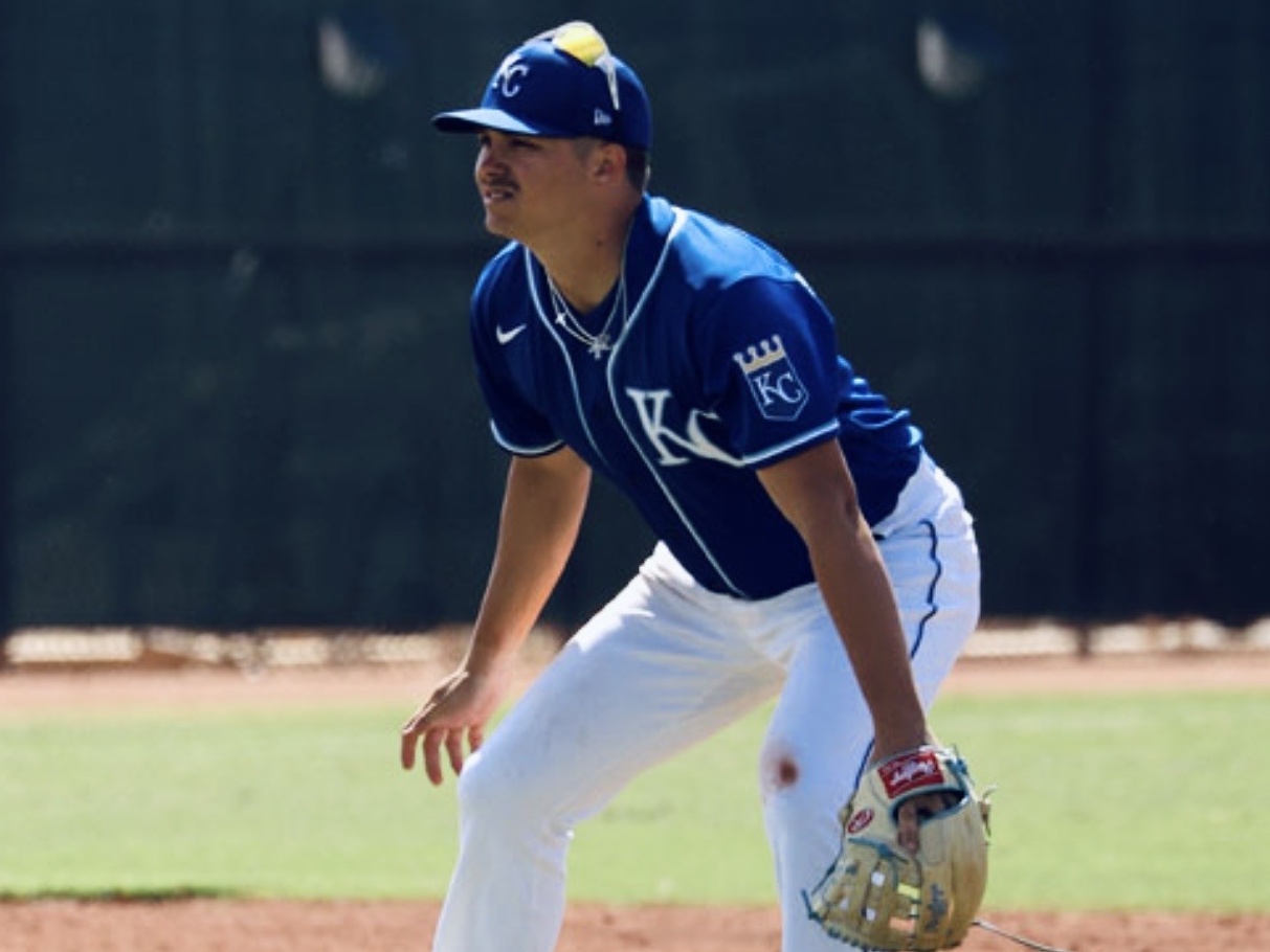 Brady McConnell playing defense in the infield